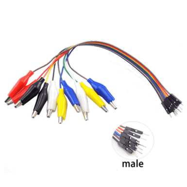 Кабель DuPont с головкой типа «крокодил», 20 см, 10 контактов.
Папа