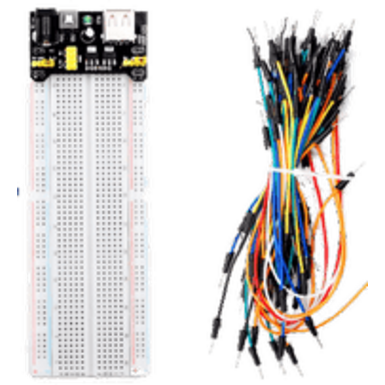 Макетная плата + кабели DuPont + плата питания