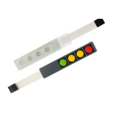 Плёночная кнопка. 4 клавиши. красная + жёлтая + жёлтая + зелёная