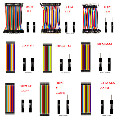 Dupont-провода: 40-контактный цветной шлейф, соединительные провода, длина 10см мама-мама