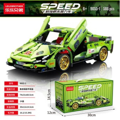 Ламборгини 1:18, 586 деталей – инерционный механизм, контейнер