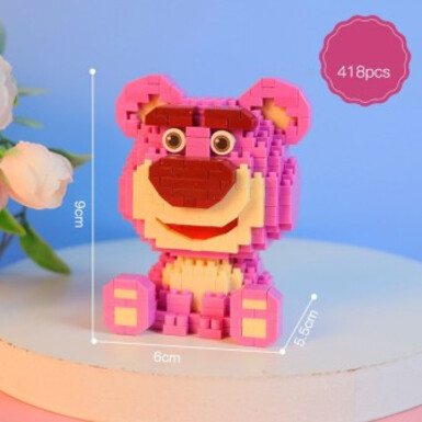 Розовый медвежонок 418 деталей [в цветной коробке]