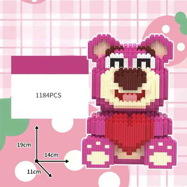 Медведь Клубничка с сердцем - 19 см