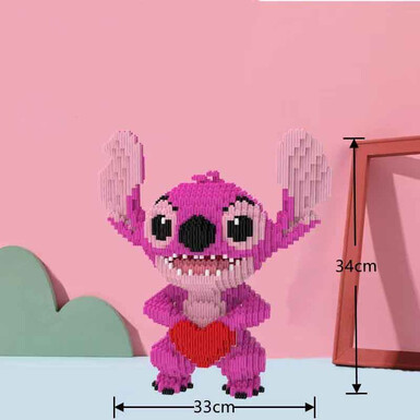 Розовый стоячий Стич - 34 см